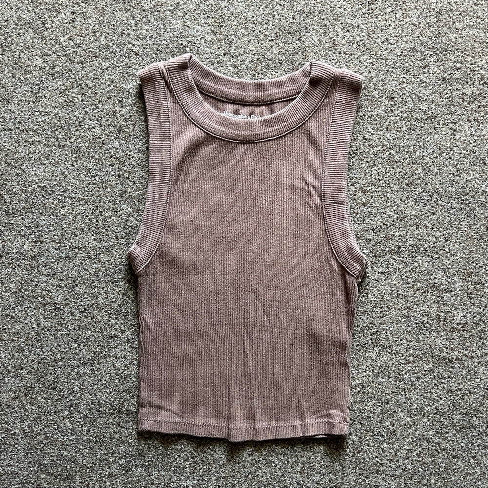 Abercrombie & Fitch Soft AF Rib Cropped Tank Top Basics Essentials Size XXS
